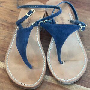 Italian Suede Sandal Sandali & Ballerinas Blue Size 39